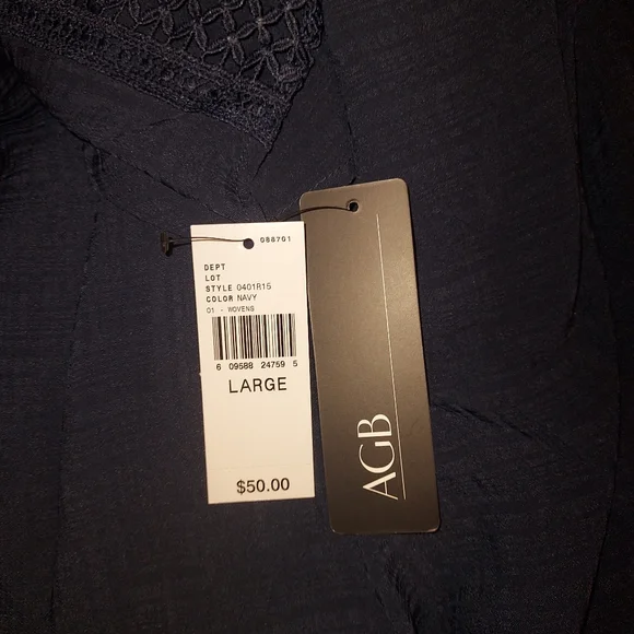 🚜 AGB Boho Blouse NWT Size L - Picture 6 of 6